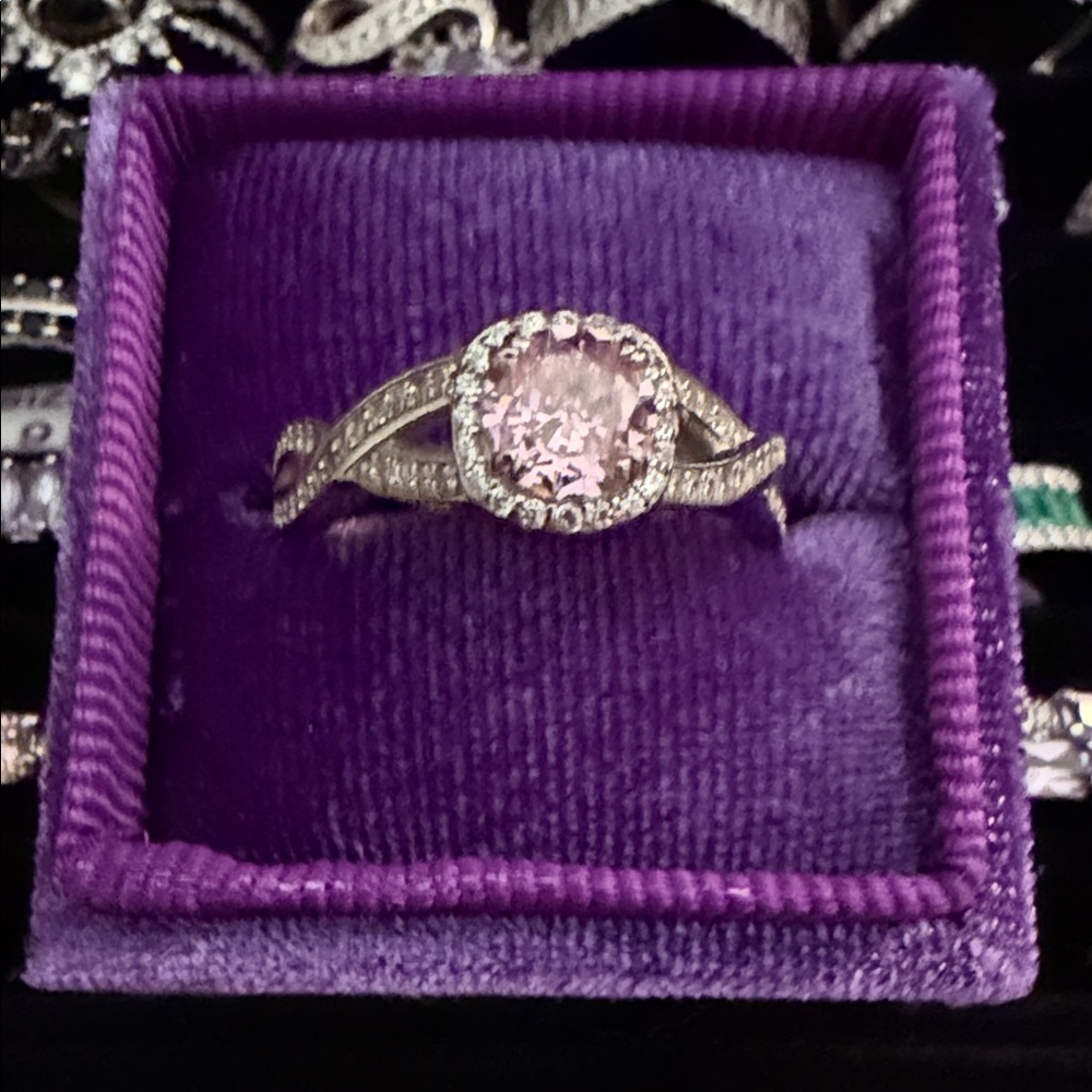 Dazzling Pink Gemstone Silver Ring